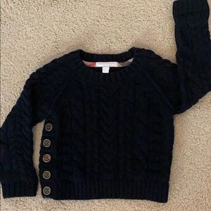 unique BURBERRY navy cable knit sweater
